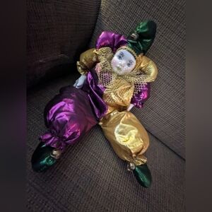 Colorful Harlequin Jester Doll